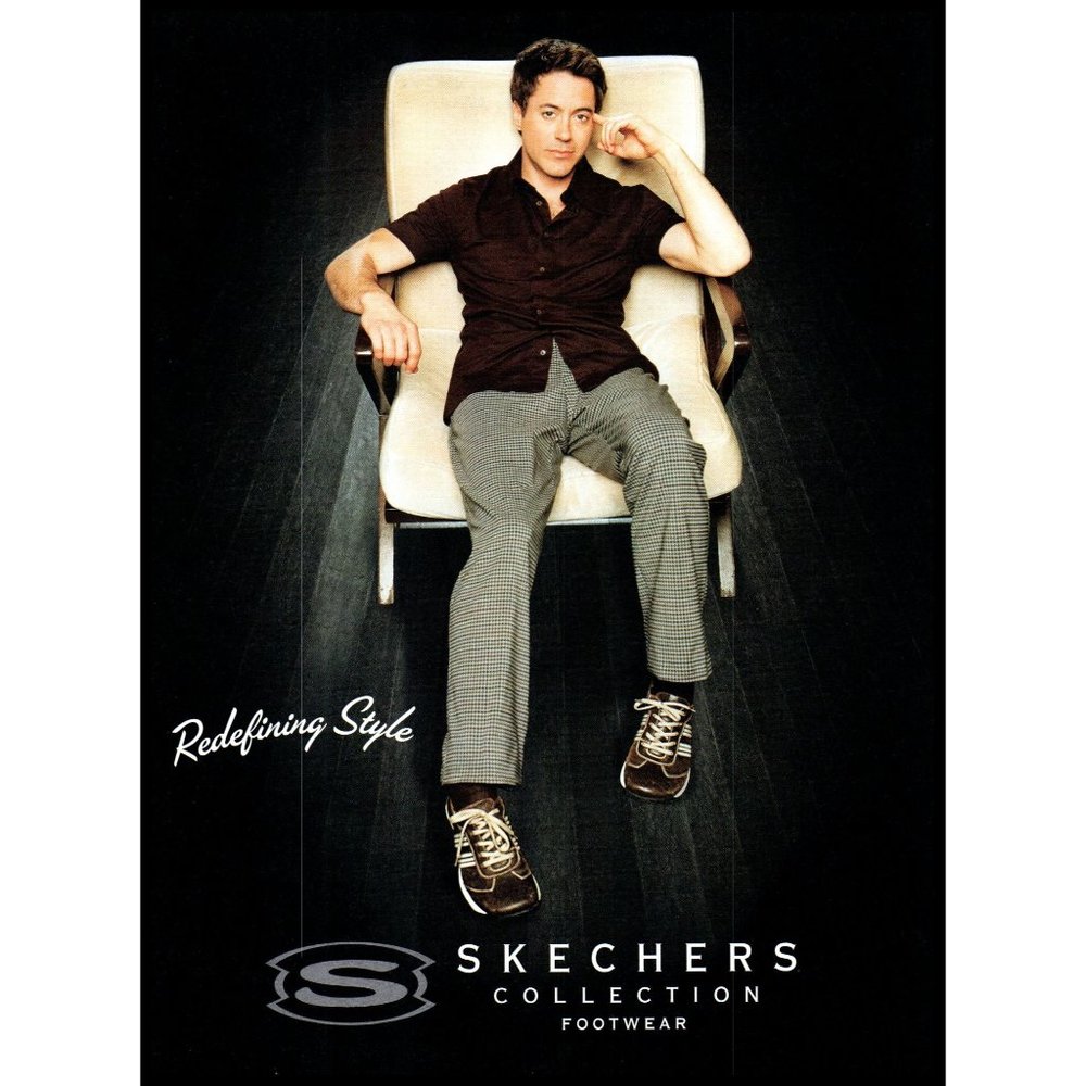 2002 Sketchers Shoes Footwear Vintage Print Ad Robert Downey Jr Lounge Chair Art